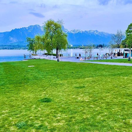 Schoene Ferienwohnung Mit Seeblick Thun Luaran gambar