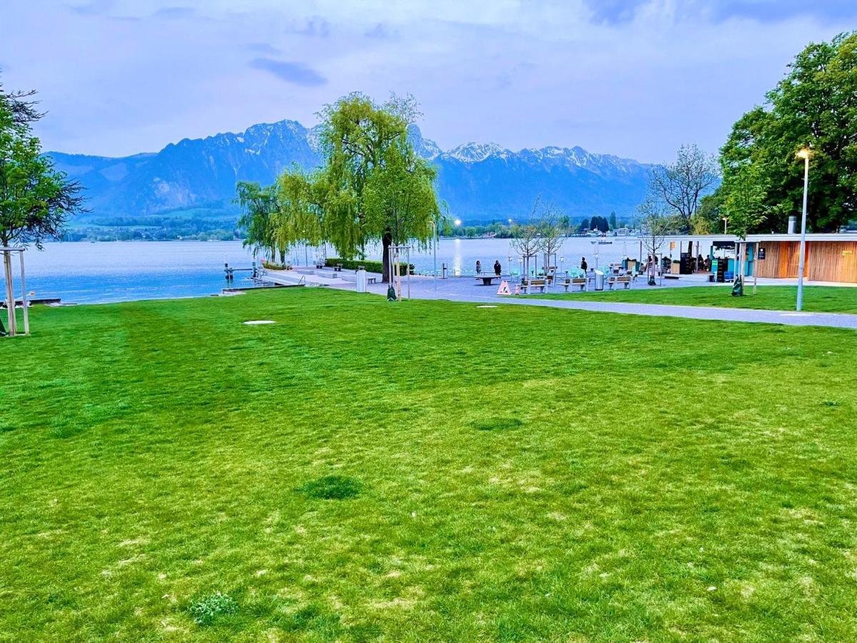 Schoene Ferienwohnung Mit Seeblick Thun Luaran gambar