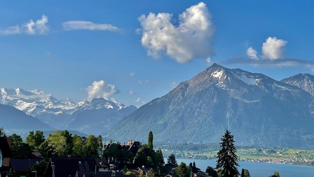 Schoene Ferienwohnung Mit Seeblick Thun Luaran gambar